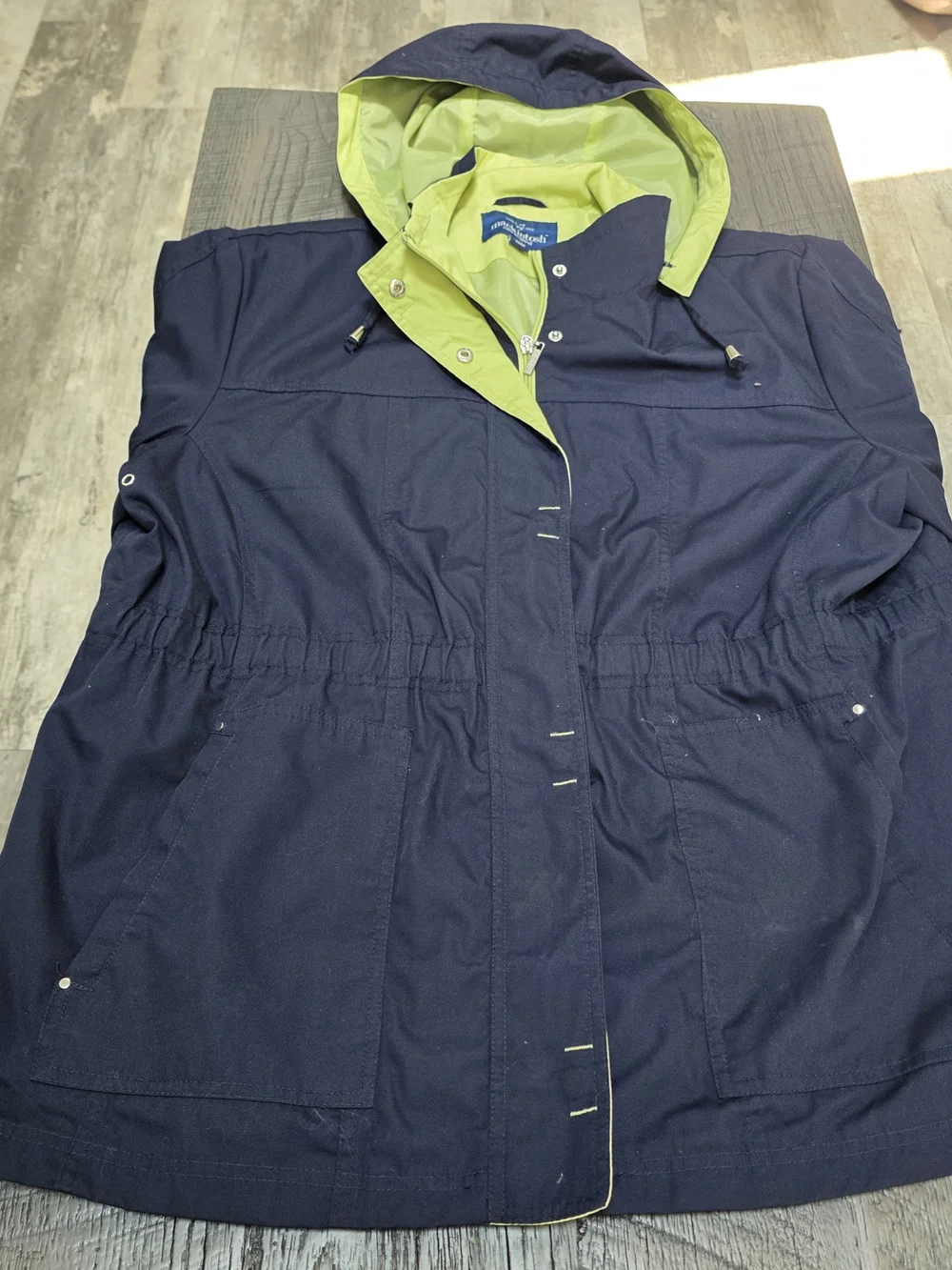 MacKintosh Cotton Anorak Jacket w Hooded Lime Trim (Sz:2x)